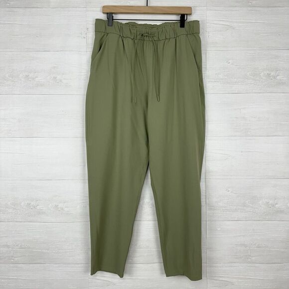 Lululemon Sz 12 Keep Moving Pant Stretch High Rise 7/8 Length Rosemary Green NEW - Picture 1 of 16